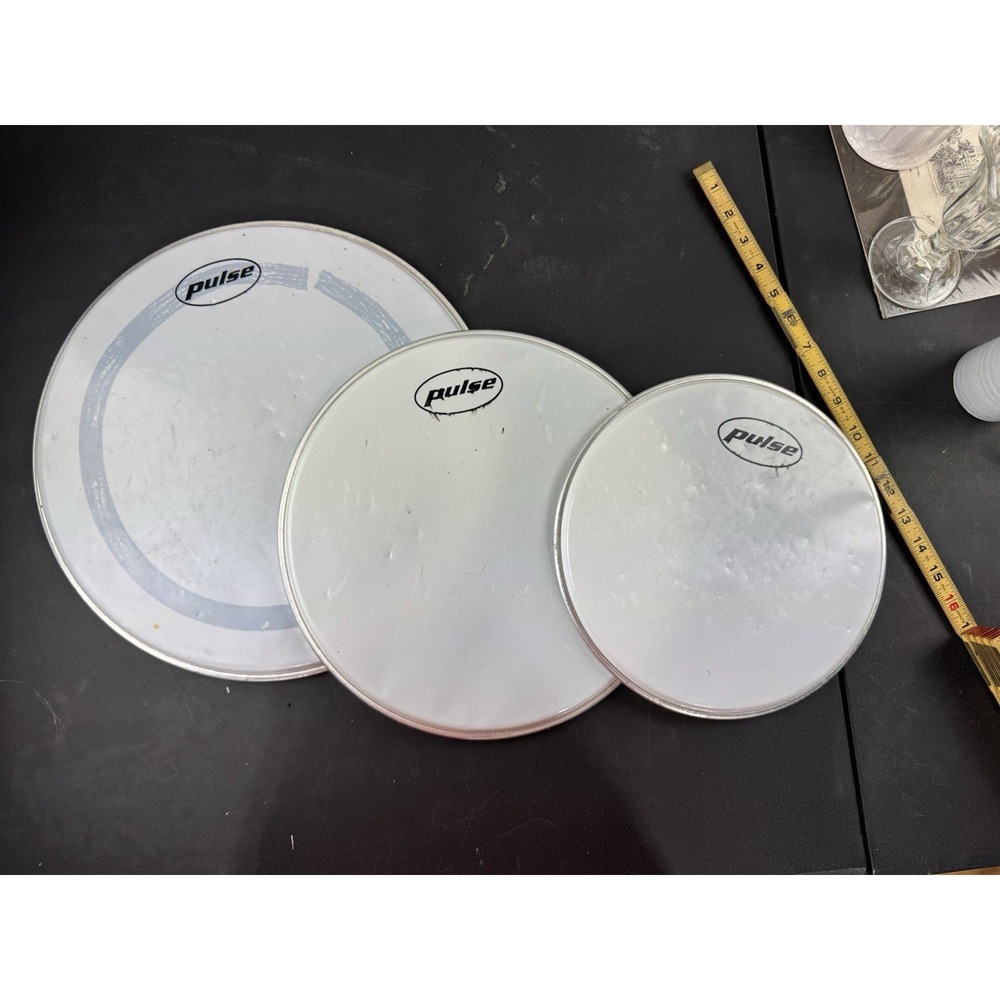 Set of three pulse drum heads‎ 14, 12, 10 inches